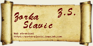 Zorka Slavić vizit kartica